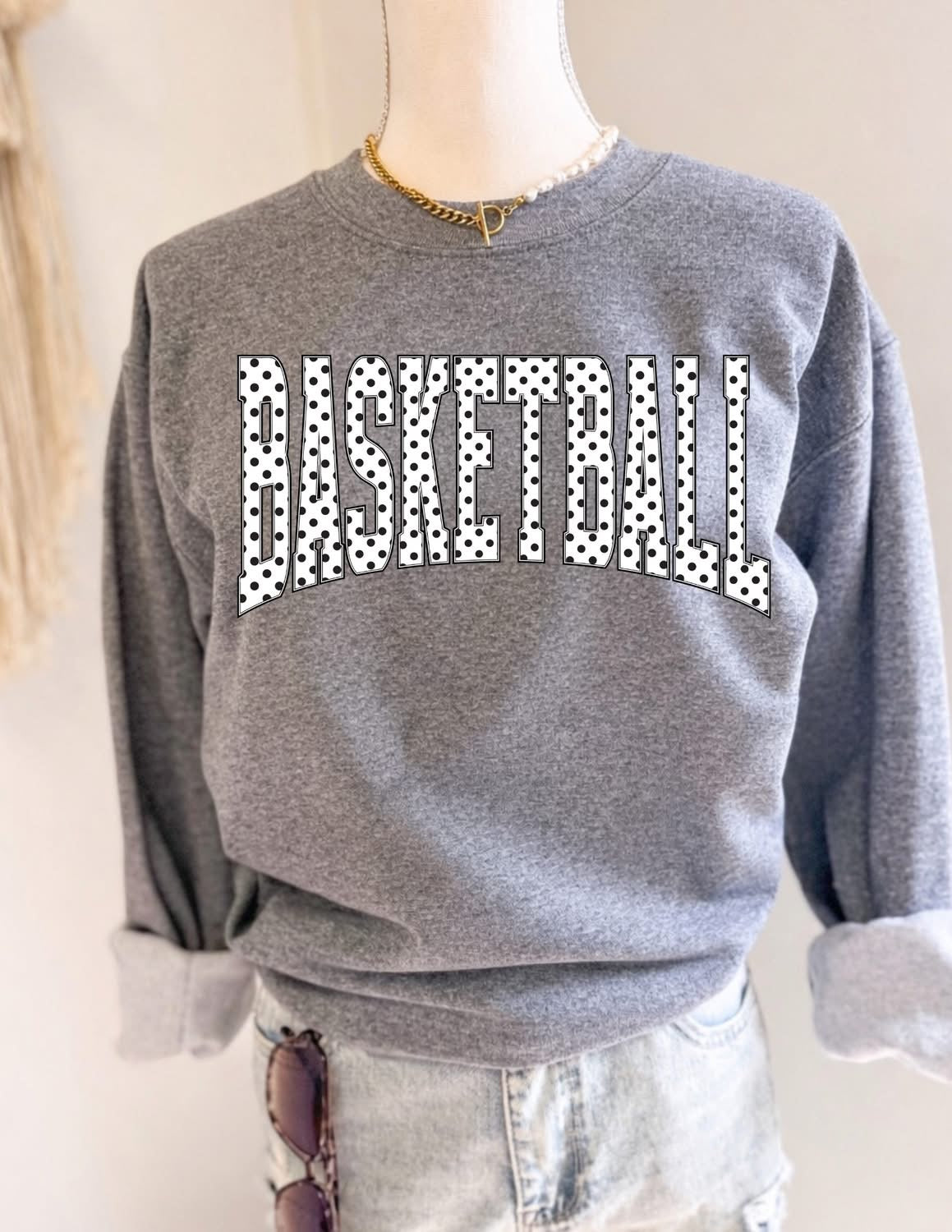 POLKA DOT SPORT CREWNECK PULLOVER