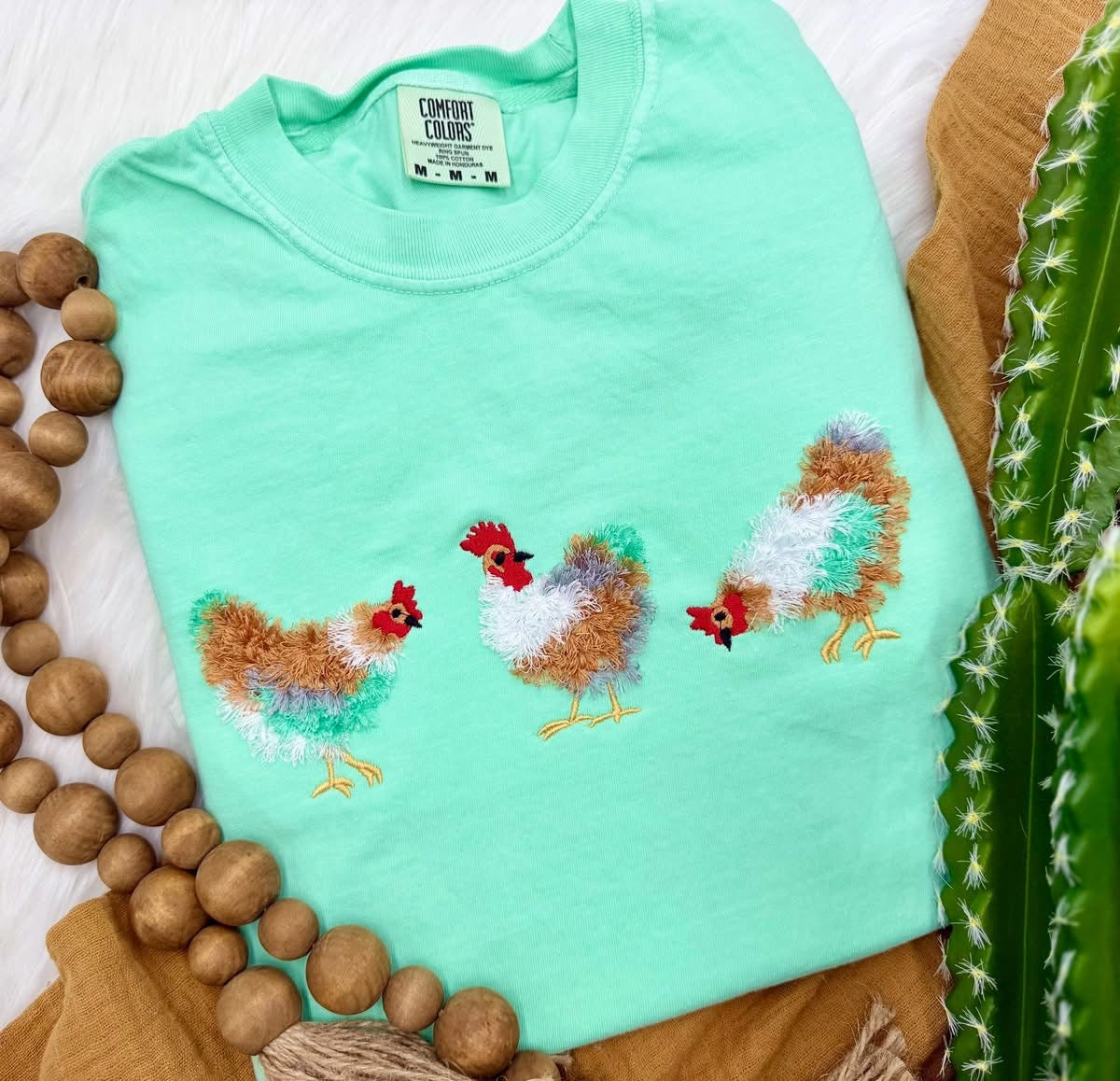 FLUFFY CHICKENS EMBROIDERED CC TEE