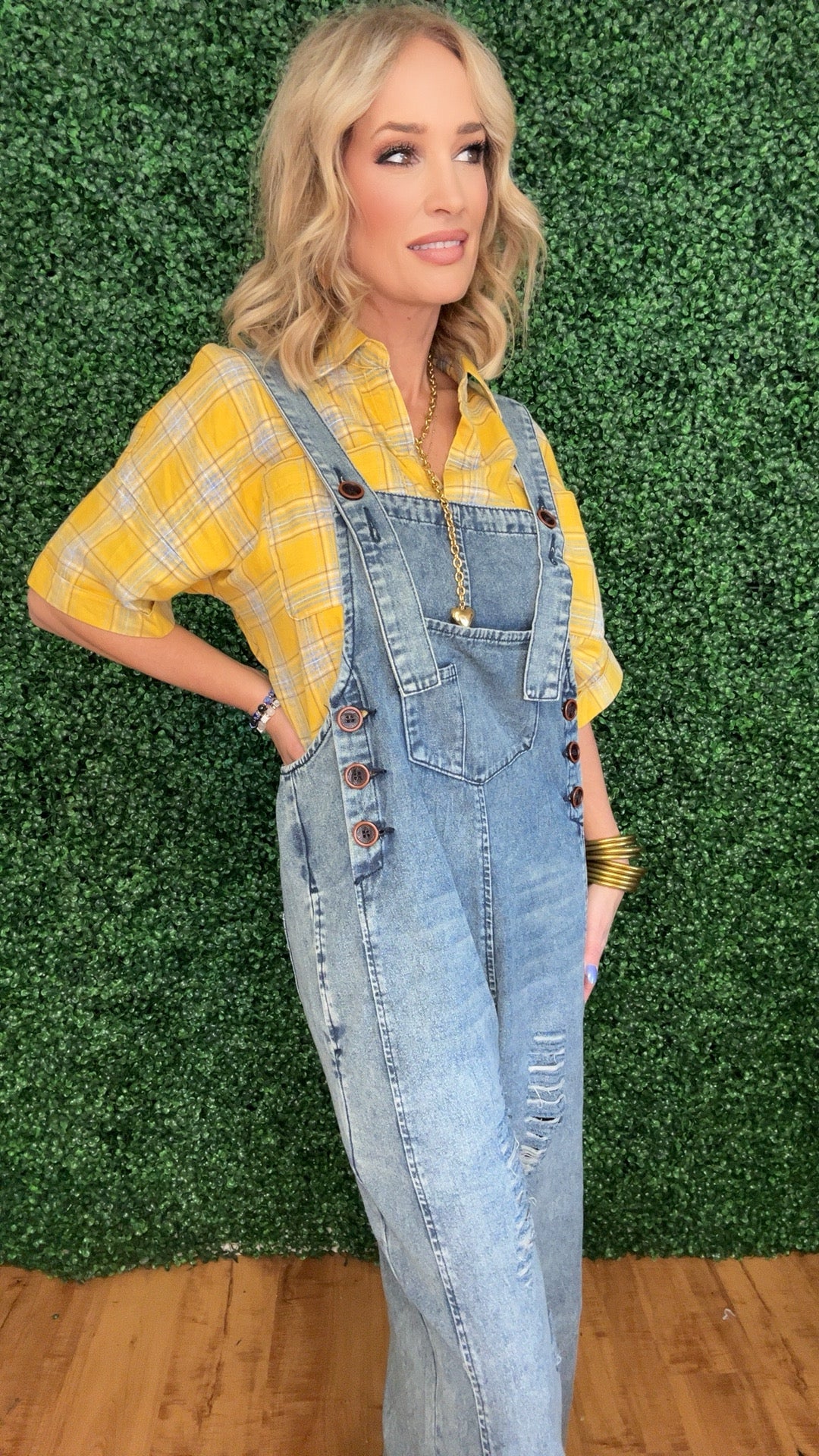 WASHED UP DENIM OVERALL