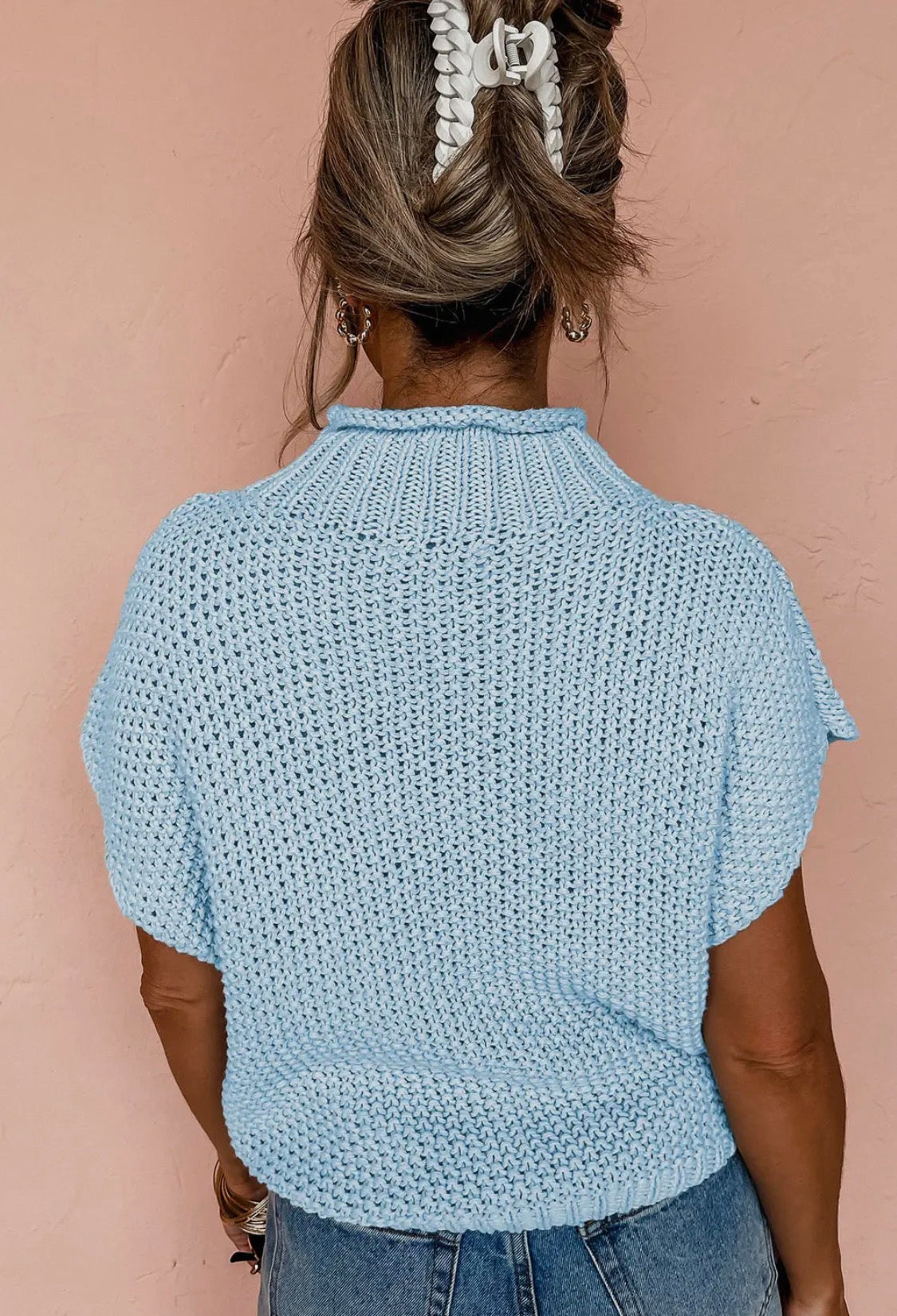 Blue Skies Mock Neck Sweater