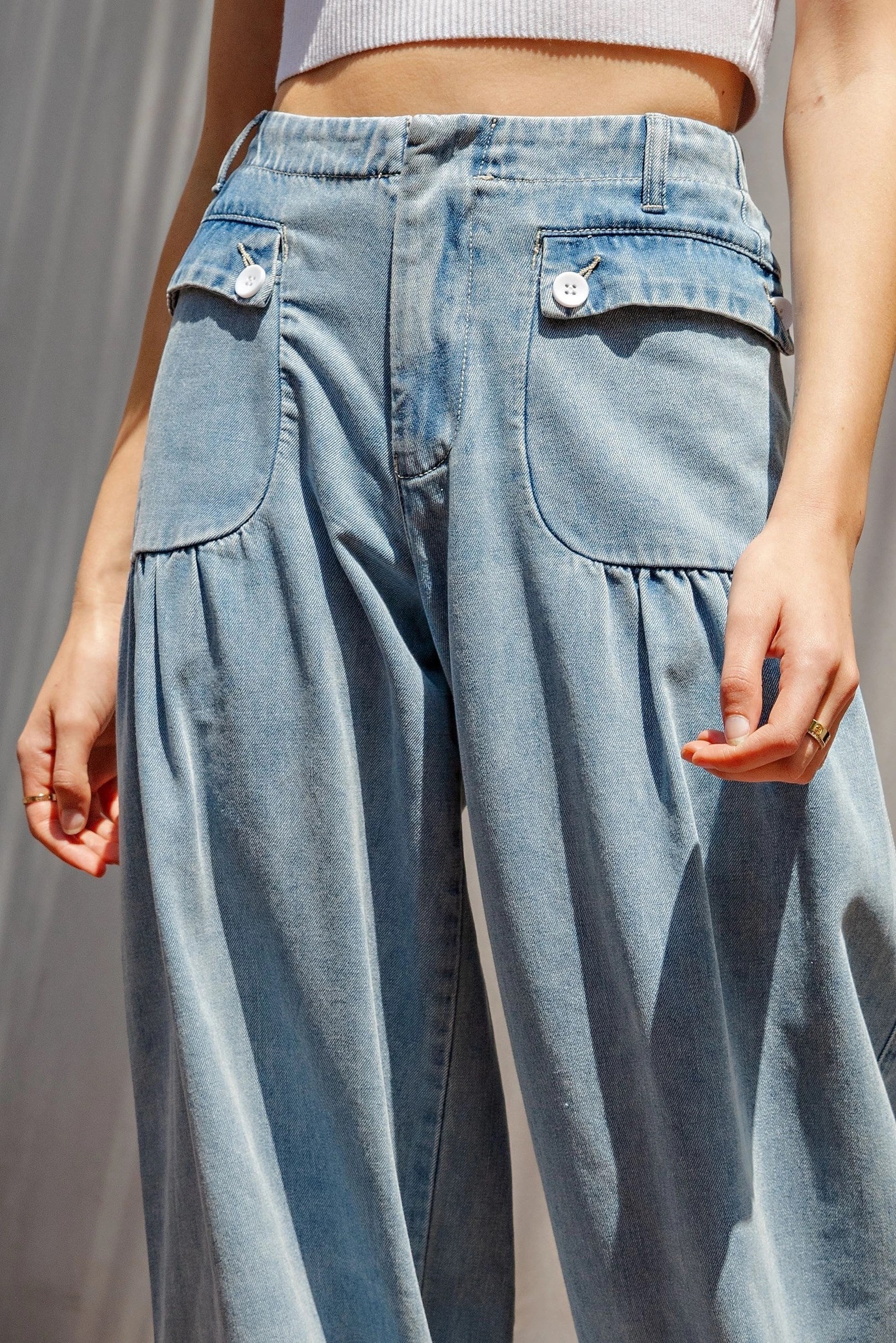 WYNONA WIDE LEG/CINCH LEG DENIM PANTS