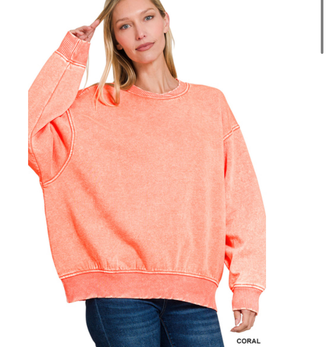 COZY DAY ACID WASH PULLOVER