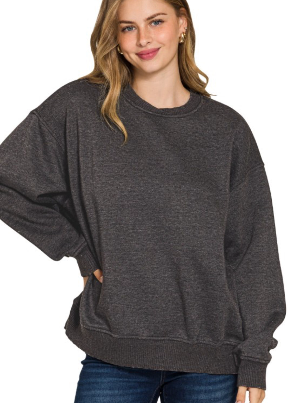 COZY DAY ACID WASH PULLOVER