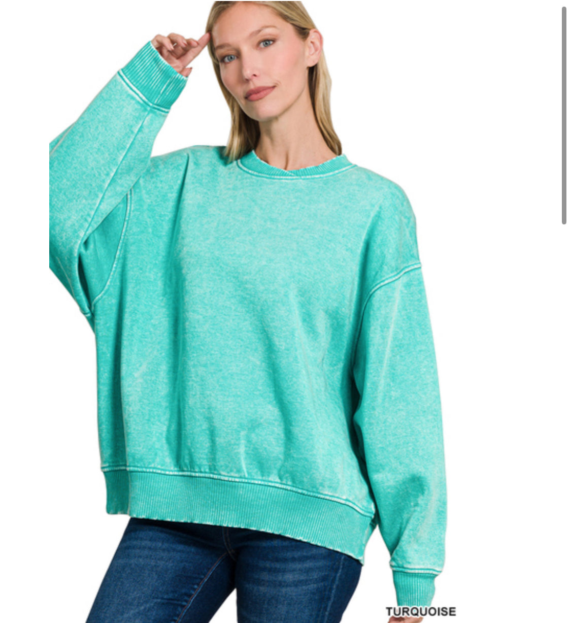 COZY DAY ACID WASH PULLOVER