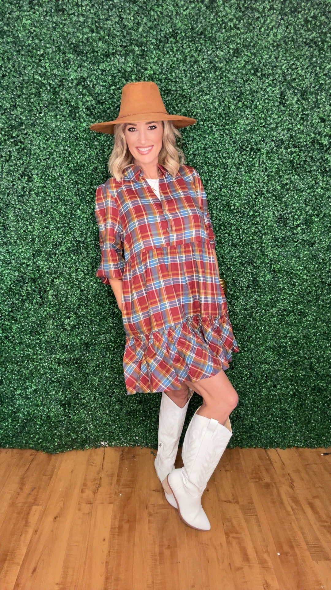 KACI PLAID DRESS