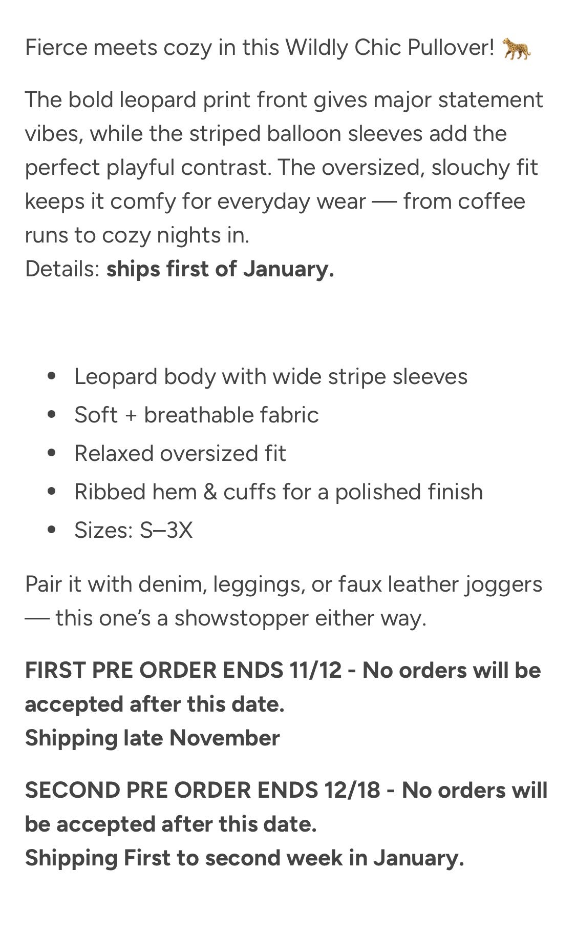 Wildly Chic Pullover