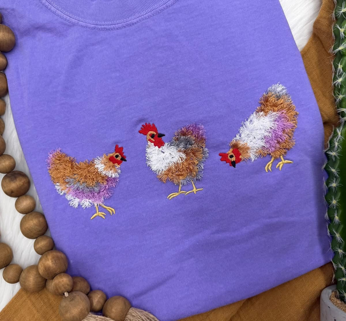 FLUFFY CHICKENS EMBROIDERED CC TEE