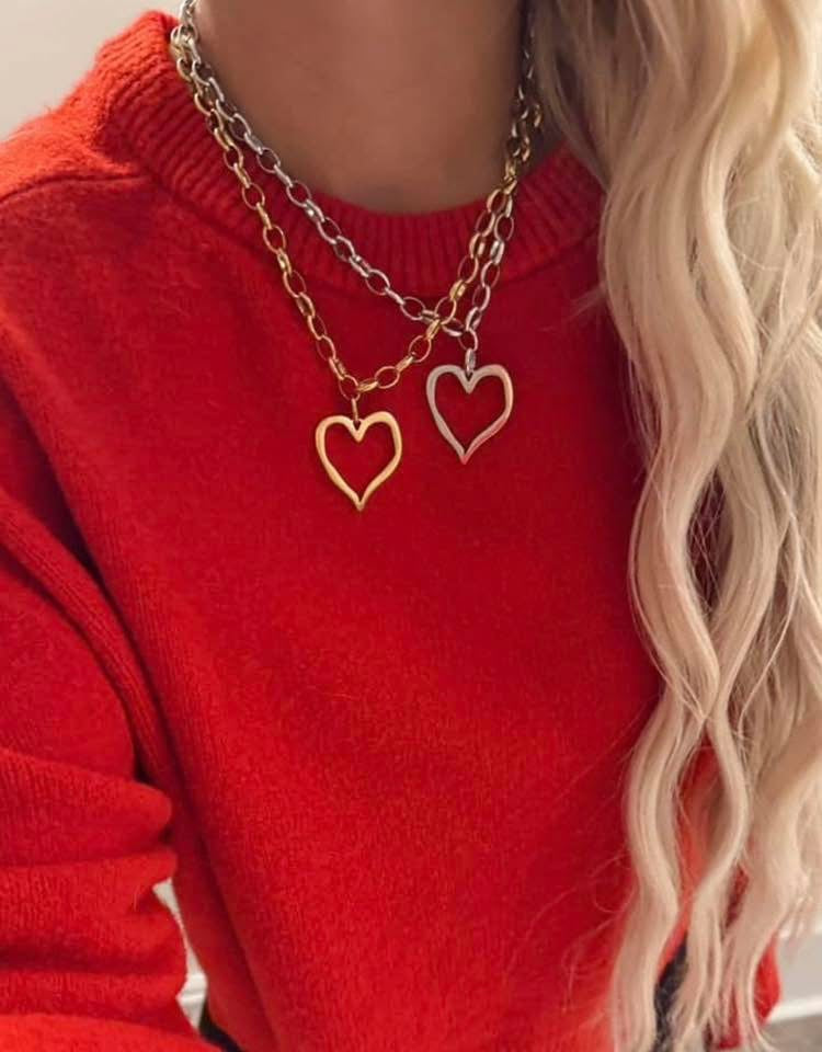 LARGE OPEN HEART NECKLACE