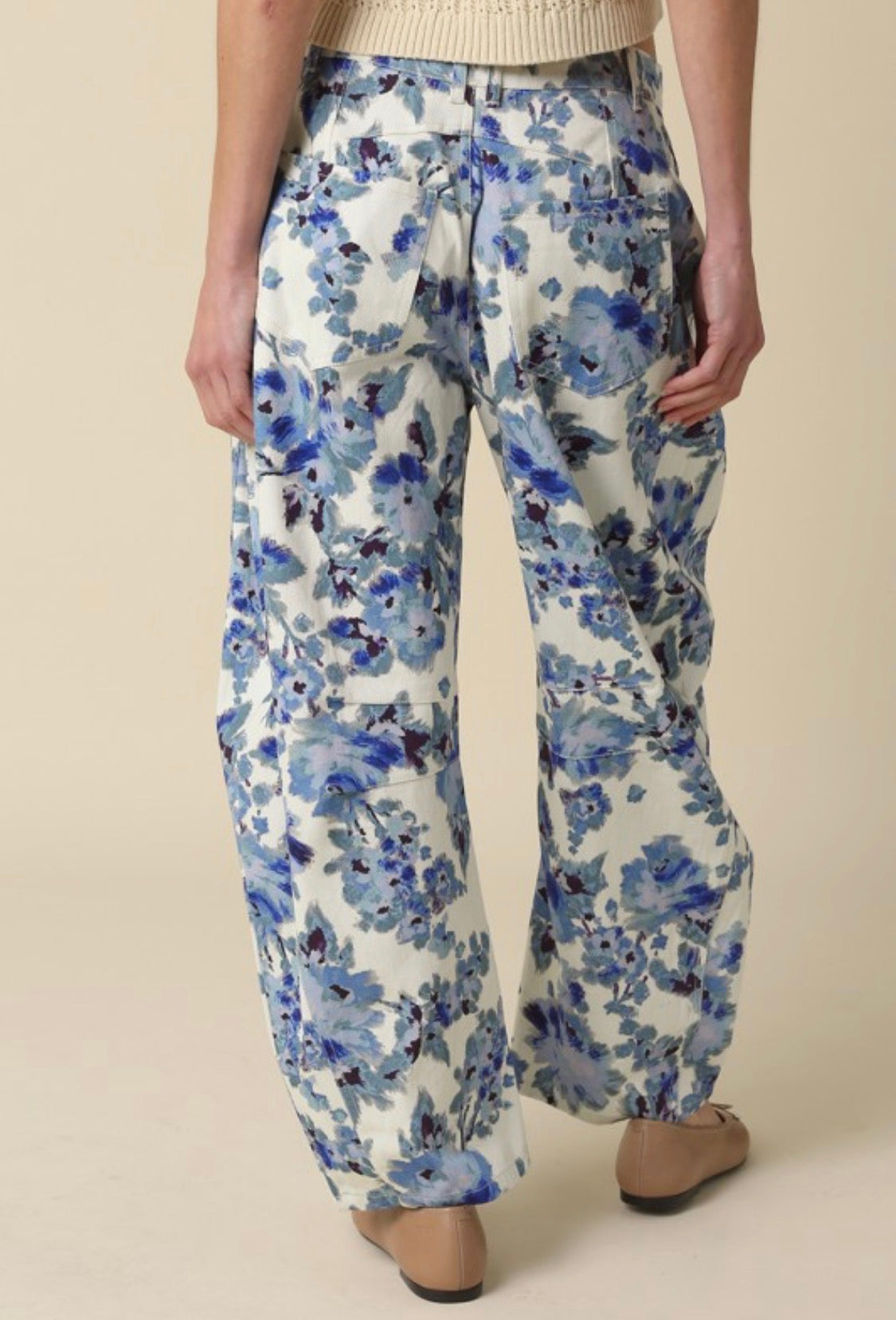 Raven Floral Baggy Pants - Blue