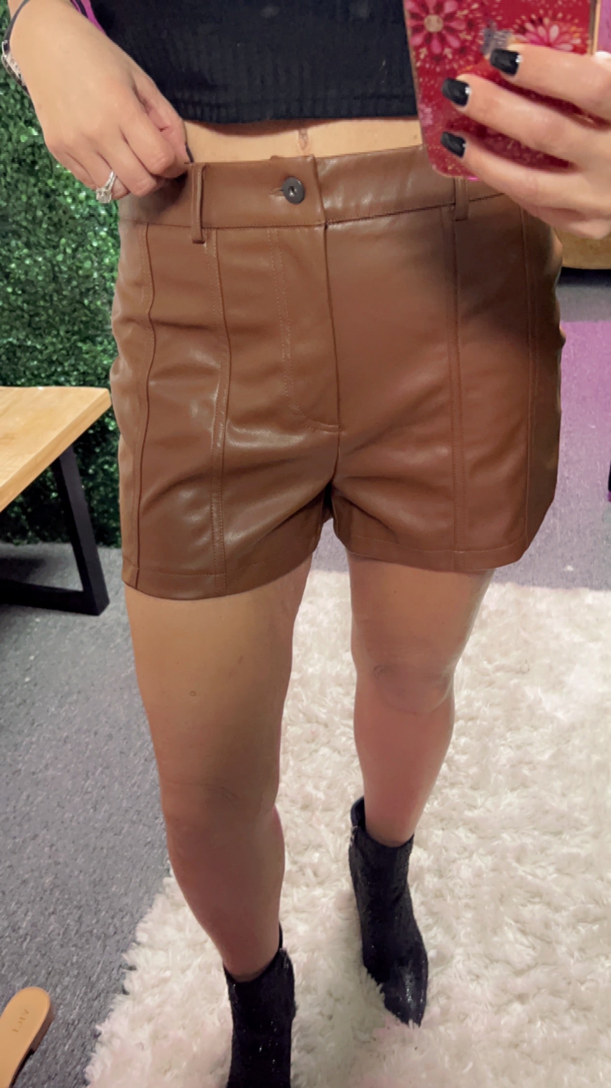Ginger Leather Shorts
