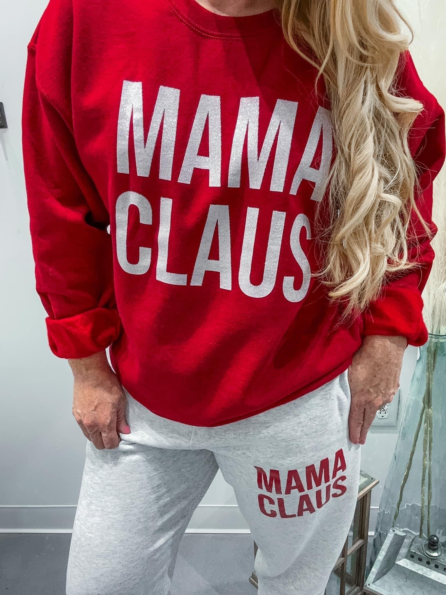 RED MAMA CLAUS SWEATSHIRT