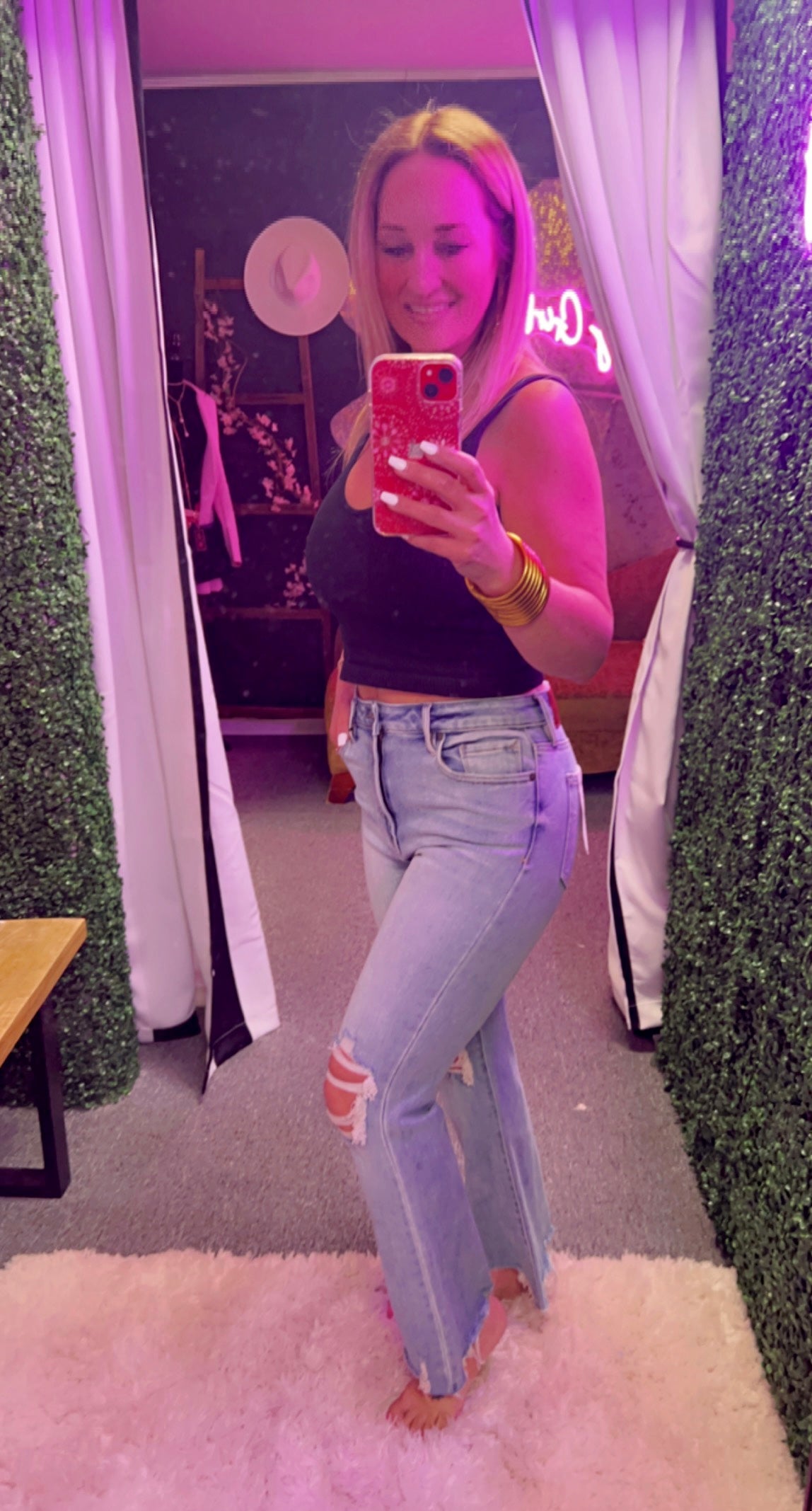 Happi High Waist Basic Cropped Jeans